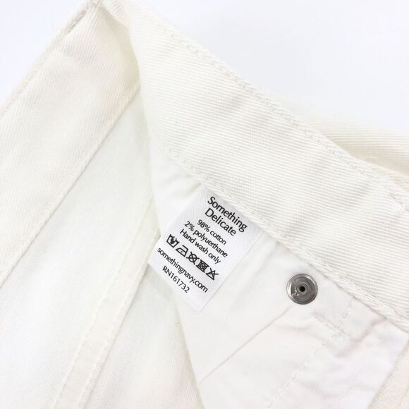 Something Navy Nina Denim Pants with Slit in White 6 - Picture 11 of 11
